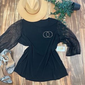 Plus Sheer Polka dot Top